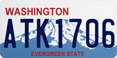 WA license plate ATK1706