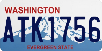 WA license plate ATK1756