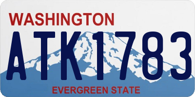 WA license plate ATK1783