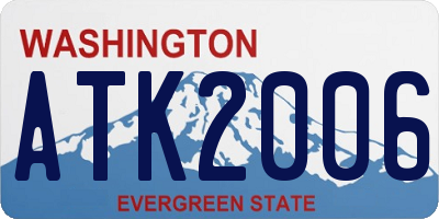WA license plate ATK2006