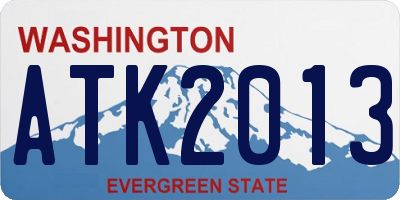 WA license plate ATK2013