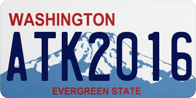 WA license plate ATK2016