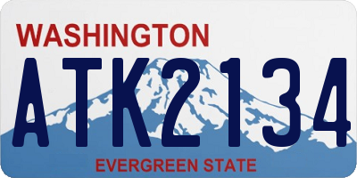 WA license plate ATK2134