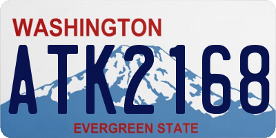 WA license plate ATK2168
