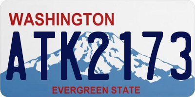 WA license plate ATK2173
