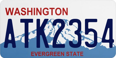 WA license plate ATK2354