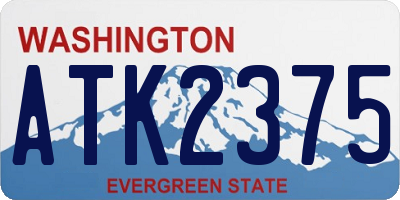 WA license plate ATK2375