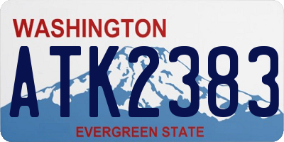 WA license plate ATK2383