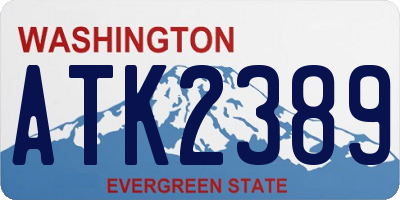 WA license plate ATK2389
