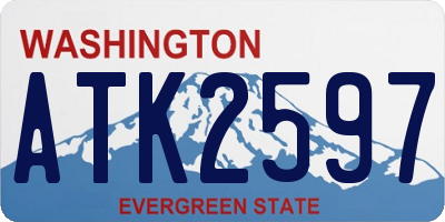 WA license plate ATK2597