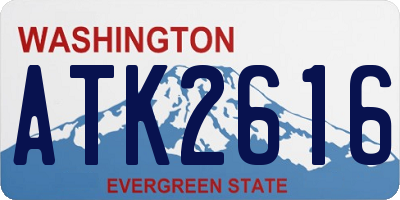 WA license plate ATK2616