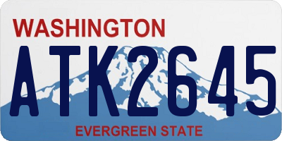 WA license plate ATK2645