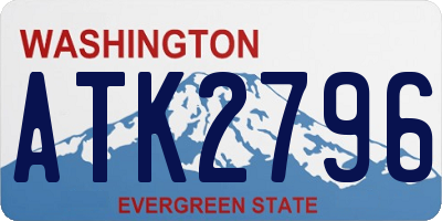 WA license plate ATK2796
