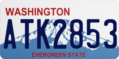 WA license plate ATK2853