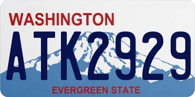 WA license plate ATK2929