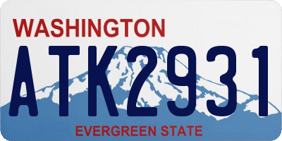 WA license plate ATK2931