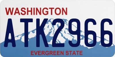WA license plate ATK2966