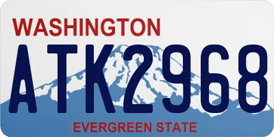 WA license plate ATK2968
