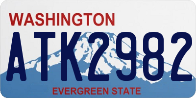WA license plate ATK2982