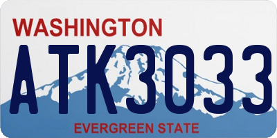 WA license plate ATK3033