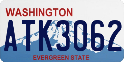 WA license plate ATK3062