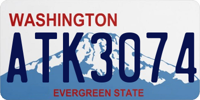 WA license plate ATK3074