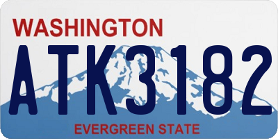 WA license plate ATK3182