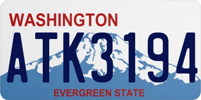 WA license plate ATK3194