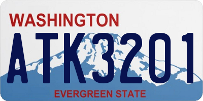 WA license plate ATK3201