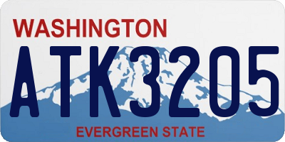 WA license plate ATK3205