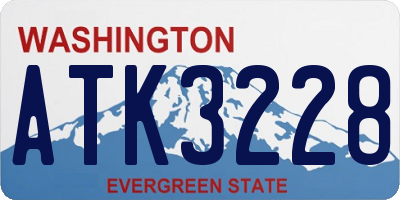 WA license plate ATK3228