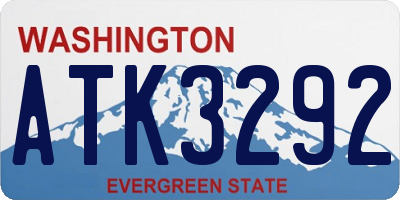 WA license plate ATK3292