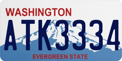 WA license plate ATK3334