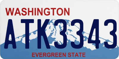 WA license plate ATK3343