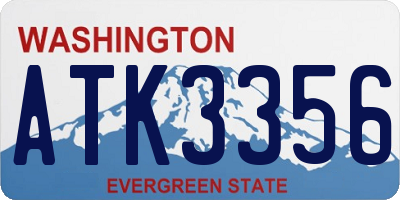 WA license plate ATK3356