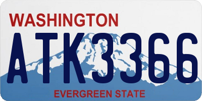 WA license plate ATK3366