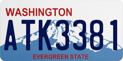 WA license plate ATK3381