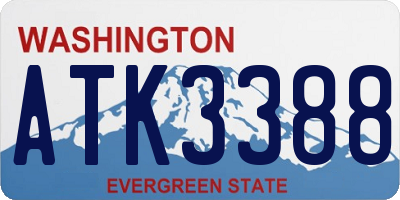 WA license plate ATK3388