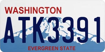 WA license plate ATK3391