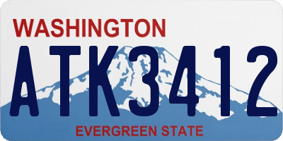 WA license plate ATK3412