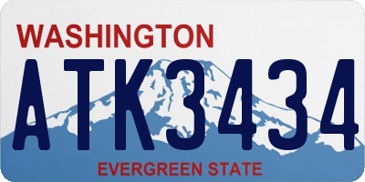 WA license plate ATK3434