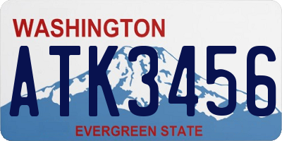 WA license plate ATK3456