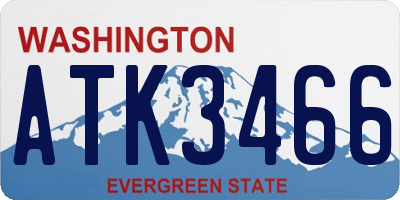 WA license plate ATK3466
