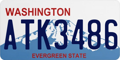 WA license plate ATK3486