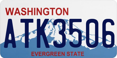 WA license plate ATK3506
