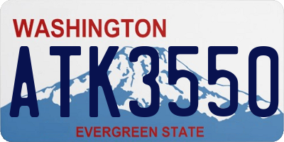 WA license plate ATK3550
