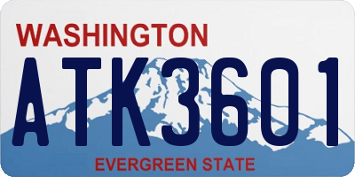 WA license plate ATK3601