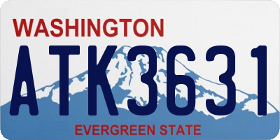 WA license plate ATK3631