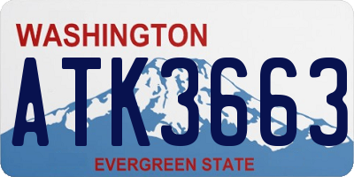 WA license plate ATK3663