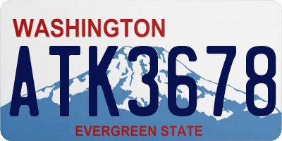 WA license plate ATK3678